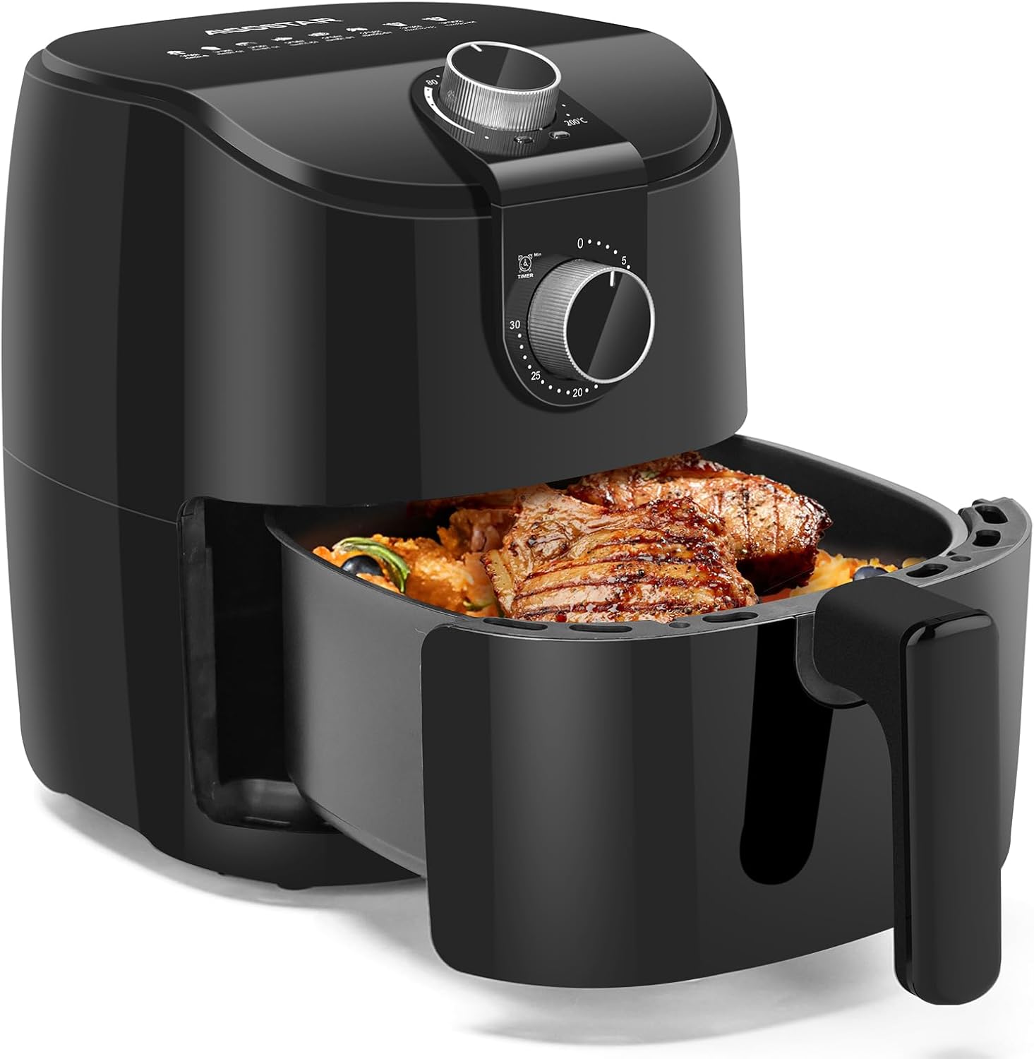 Aigostar - 4L Heißluftfritteuse, airfryer für den Hausgebrauch, 1500 Watt, schnelles und energieeffizientes Kochen, geeignet für gesundes, fettarmes Kochen, Schwarz, Hayden Alpha