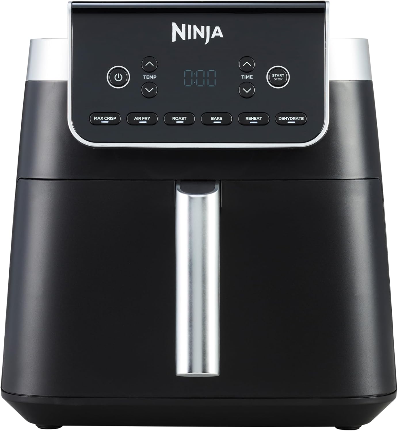 Ninja Air Fryer Heißluftfritteuse MAX PRO, 6,2L Airfryer, Antihaftbeschichtung, spülmaschinenfester Korb und Crisper Gittereinsatz, Fritteuse ohne Öl, digital, Kochen aus dem Gefrorenen, Grau, AF180EU