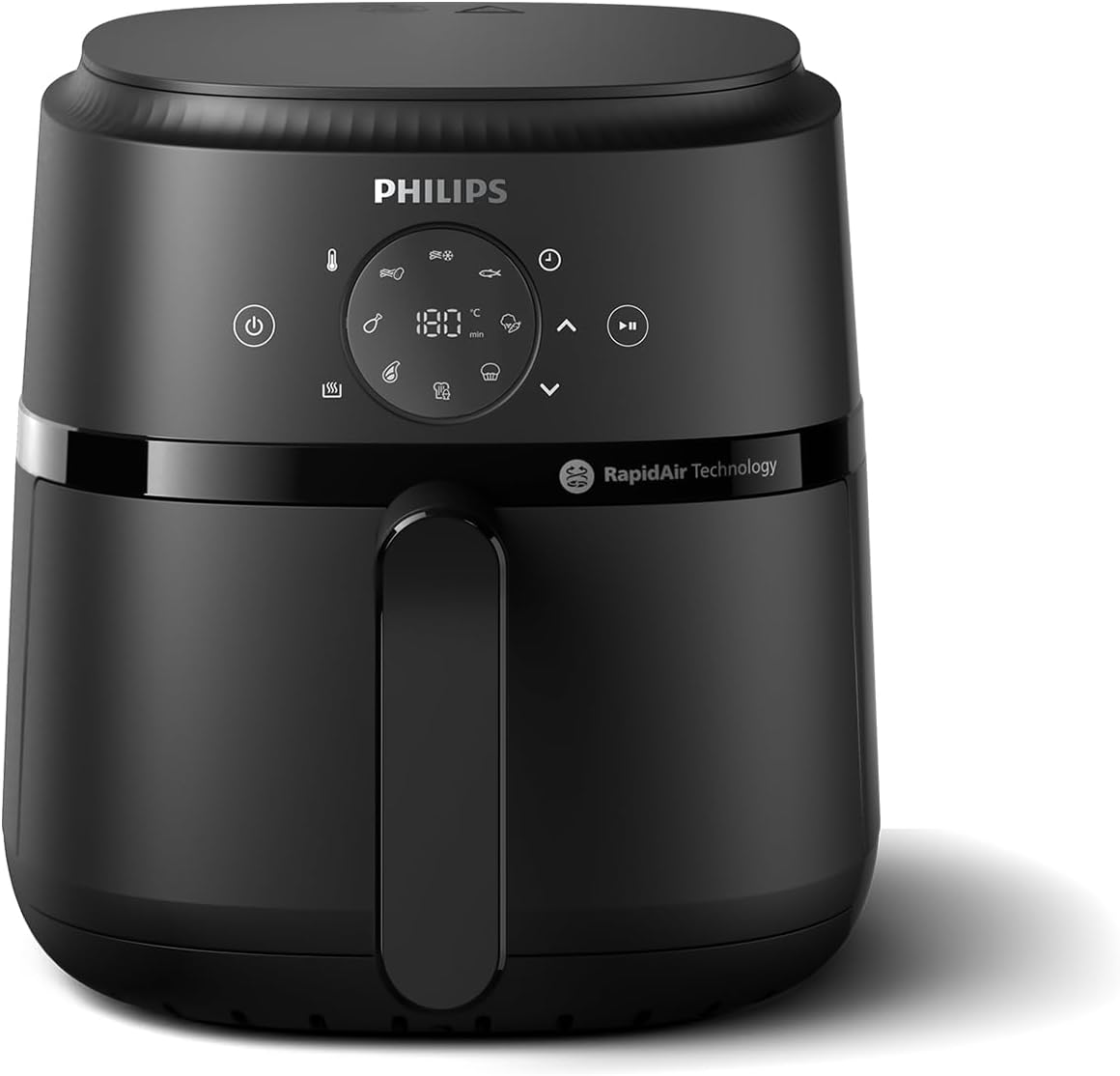 Philips Airfryer 2000 Series Heißluftfritteuse, 4,2L, Digitaler Touchscreen, 13 Garoptionen, 9 voreingestellte Funktionen, 90% weniger Fett mit RapidAir Technologie, 1500W Leistung, Schwarz (NA229/00)